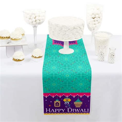 Big Dot of Happiness Happy Diwali Petite Festival of Lights Party Paper Table Runner 12 x 60, 1 ...