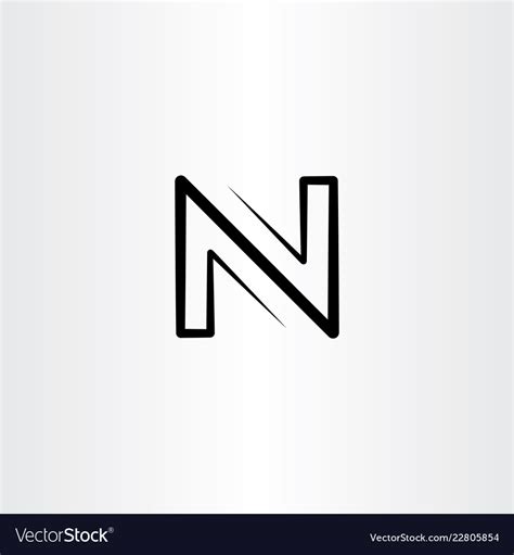 Black letter logo n sign icon element Royalty Free Vector