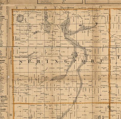 Jackson County Michigan 1858 Wall Map Reprint With Homeowner | Etsy