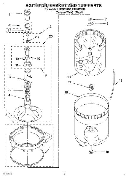 Whirlpool Washer Agitator Assembly Diagram - General Wiring Diagram