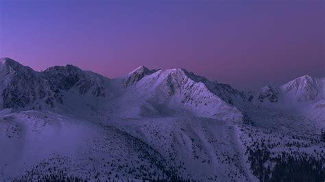 Mountains, snow, night, landscape, dark u 16:9 background HD wallpaper | Pxfuel