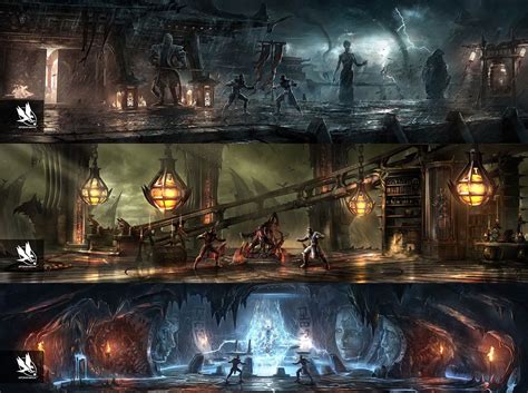 Stage Concepts - Characters & Art - Mortal Kombat X | Mortal kombat, Concept art, Fantasy city