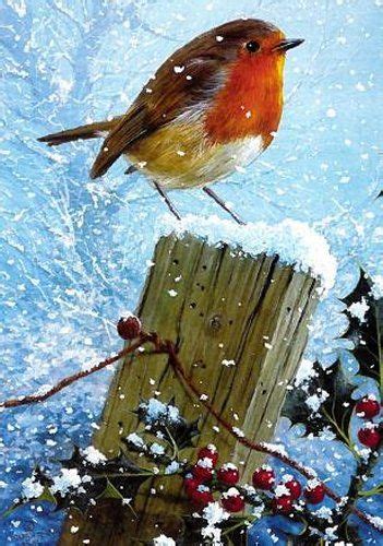 Pretty Robin Scene | Bird art, Birds painting, Christmas paintings