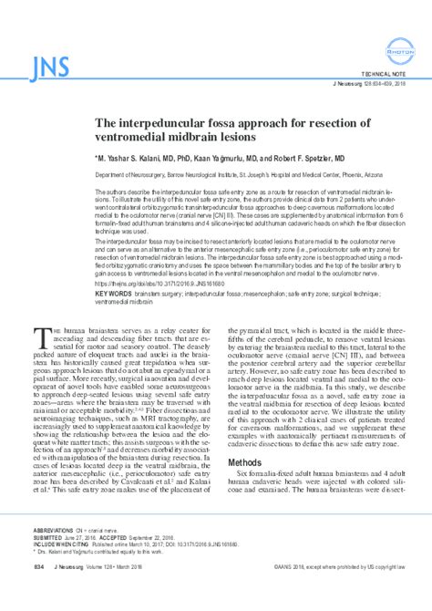 (PDF) The interpeduncular fossa approach for resection of ventromedial ...