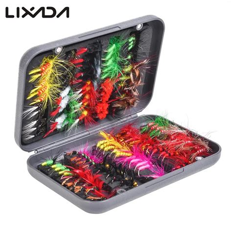 20/100pcs Fly Fishing Lure Flies Trout Lures Dry/Wet Flies Nymphs Ice ...