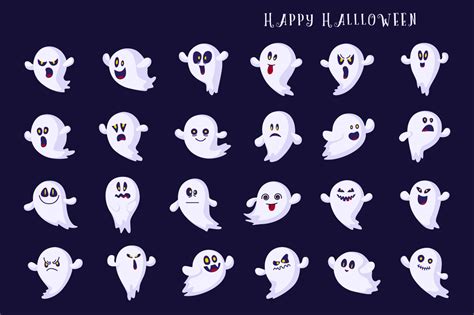 Halloween Ghosts emoji! (356893) | Illustrations | Design Bundles