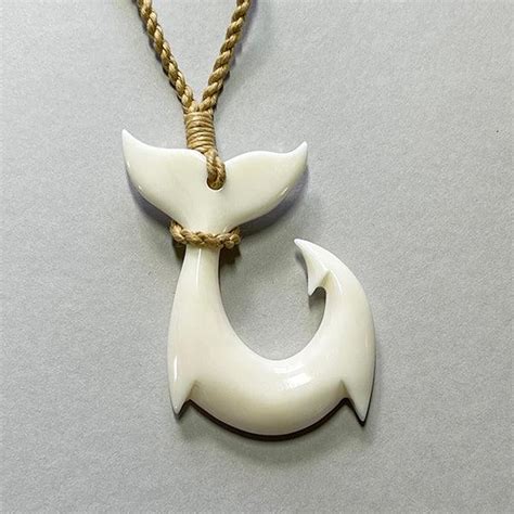 Maori Bone Hook Necklace with Whale Tail – ShopNZ