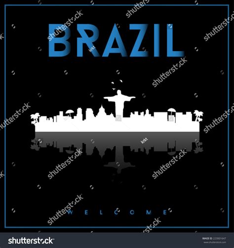 Brazil Skyline Silhouette Vector Design On Stock Vector (Royalty Free) 223001647 | Shutterstock