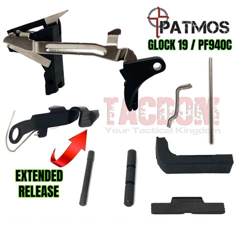 PATMOS Lower Parts Frame Kit for Glock 19 GEN 3 / P80 PF940C 9mm Extend release with TRIGGER ...