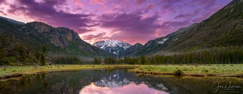 Photos of Sunrise over East Inlet, Snow Capped Mt Baldy RMNP Colorado