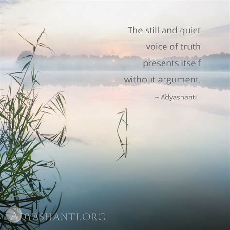 "The still and quiet voice of truth presents itself without argument ...