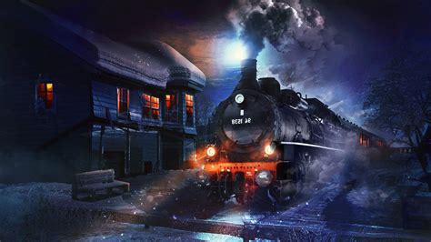 Night Coal Train Art 4K HD Wallpapers | HD Wallpapers | ID #31594