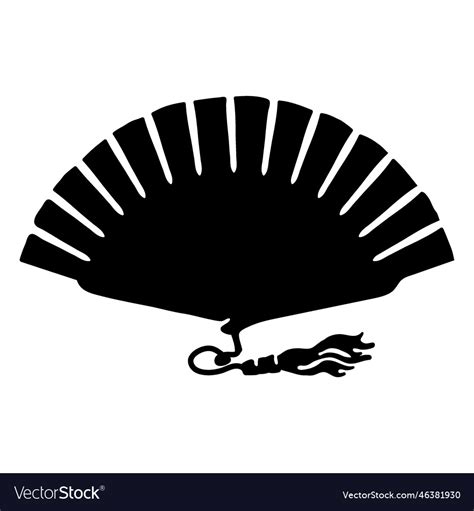 Black fan silhouette Royalty Free Vector Image