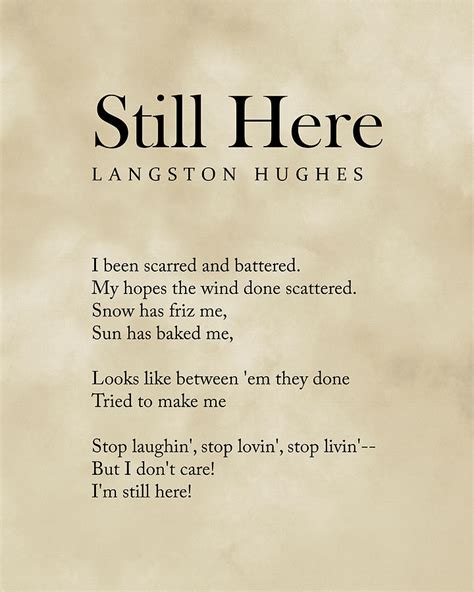 Still Here - Langston Hughes Poem - Literature - Typewriter Print 2 ...