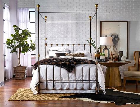 Betsy Canopy in Translucent Brown with Distressed Castings | Iron canopy bed, Bedroom design ...