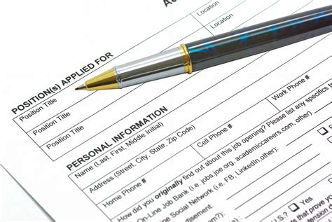 Application form with a pen on it – Employment Opportunities