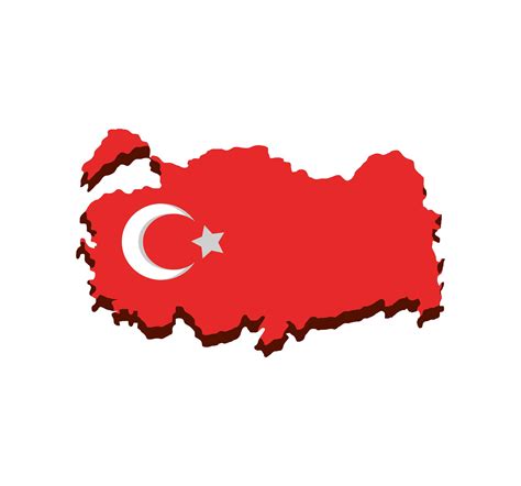 turkey flag in map 3751419 Vector Art at Vecteezy