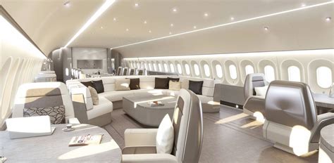 Jet Aviation Basel’s “Visionary” cabin interior for VIP widebody aircraft may provide a glimpse ...