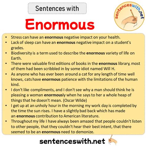 Sentences with Enormous, Sentences about Enormous - SentencesWith.Net