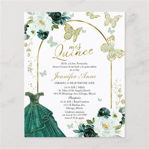 Butterfly Budget Spanish Quinceanera Invitations | Zazzle | Quince invitations, Quinceanera ...