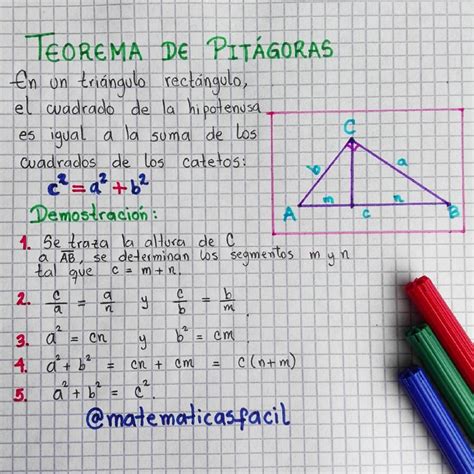 💥TEOREMA DE PITÁGORAS💥 (Demostración) Ésta es una de las tantas demostraciones que tiene el teo ...