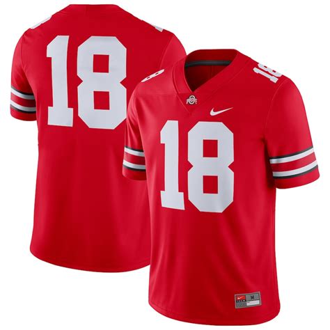 Nike #18 Ohio State Buckeyes Scarlet 2018 Game Football Jersey