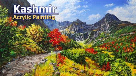 PAHALGAM KASHMIR Acrylic Mountain Landscape Painting - YouTube