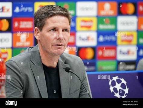 Eintracht Frankfurt's manager Oliver Glasner during a press conference ...