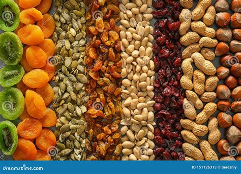 Various Nuts with Dried Fruits Stock Image - Image of protein, food ...