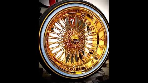 20x9 All Gold Dayton Wire Wheels triple crosslace 100 spoke - YouTube