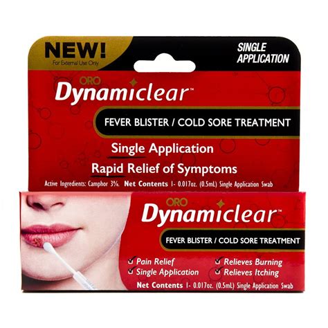 Cold Sore Fever Blister Single Use Treatment by Dynamiclear for Rapid Relief of Herpes Outbreak ...