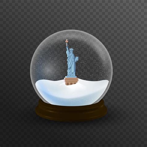 The Statue of Liberty snow globe. Flat style vector illustration ...