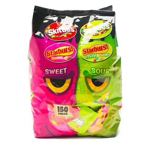 Skittles and Starburst Candy Fun Size Packs Sweet and Sour Assortment: 150-Piece Bag | Candy ...