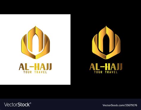 Logo with al haj umrah mubarak tour symbol Vector Image