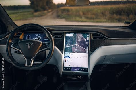 Tesla Model X P100D interior Stock Photo | Adobe Stock