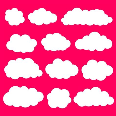 Premium Vector | Flat cloud vector collection isolate on a pink background