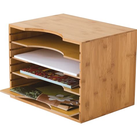 Lipper International Bamboo File Organizer with 4 Dividers - Walmart.com