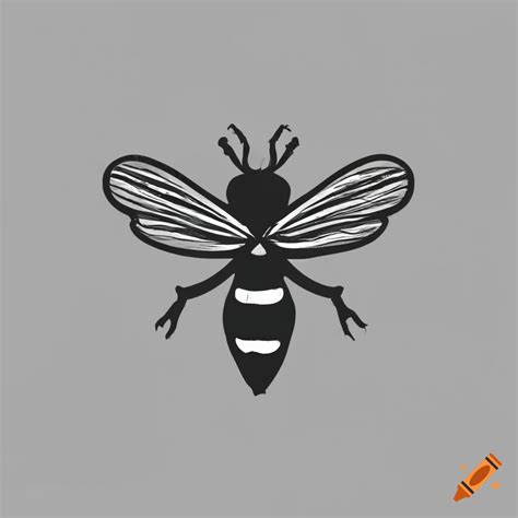 Bee drawing logo design