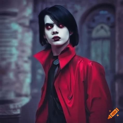 Image of a male vampire in a gothic living room