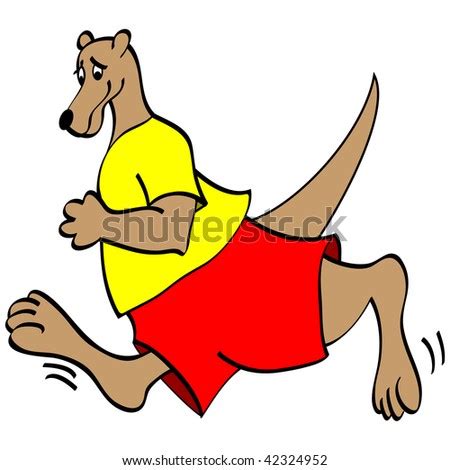 Funny Cartoon Of Running Kangaroo Stock Photo 42324952 : Shutterstock