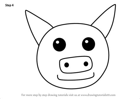 How to Draw a Pig Face for Kids (Animal Faces for Kids) Step by Step | DrawingTutorials101.com