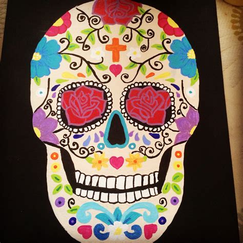 Sugar skull canvas painting | Canvas painting, Canvas, Painting