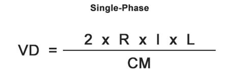 Single Phase Voltage Drop Formula - Voltage Drop Formula