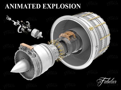 Jet engine 3D model | Animated mech Explosion, Multiple Formats