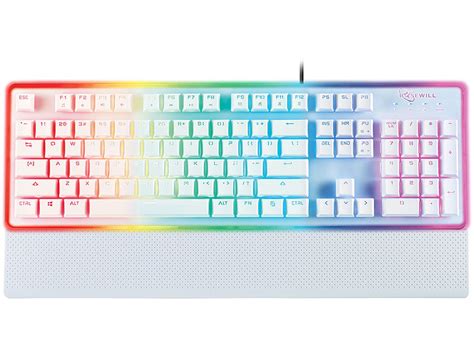 Rosewill RGB Gaming Keyboard, Wired, Membrane Mechanical, White, NEON ...