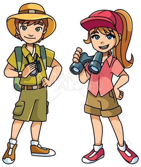 Adventure Kids Vector Cartoon Illustration. Explorer, Exploration, Search, Quest, Young, Little ...