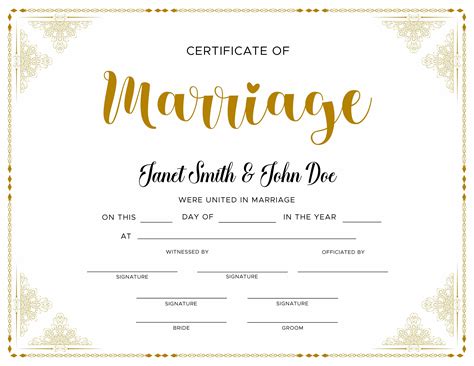 Wedding Certificate Templates