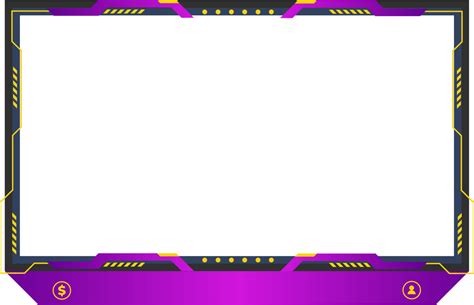 Live screen panel decoration with yellow and purple colors. Streaming icon elements with an ...