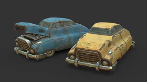 Dieselpunk Car Wreck (100th Submission OWO) - Buy Royalty Free 3D model ...
