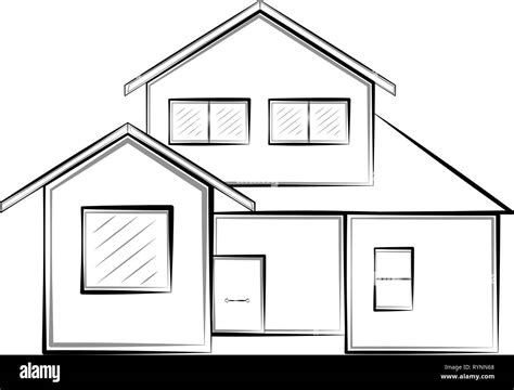 Isolated sketch of a modern house Stock Vector Image & Art - Alamy